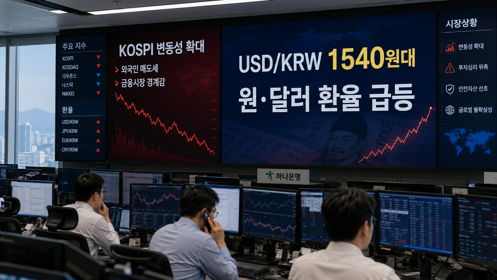 고유가·강달러·외국인 이탈 겹친 외환시장…원·달러 환율 1540원대 변동성 확대