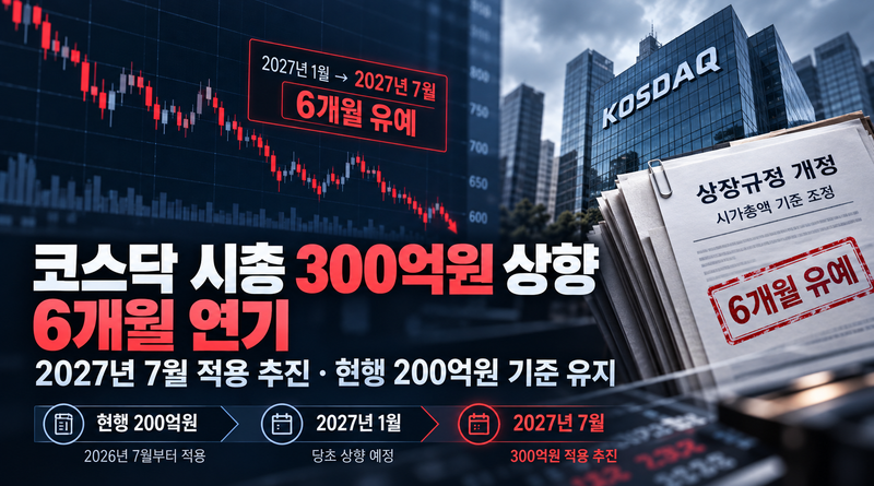 코스닥 시총 상향 6개월 유예